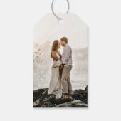 ダスティブルー金ゴールドエレガント結婚素朴グリッター ギフトタグ (裏面)