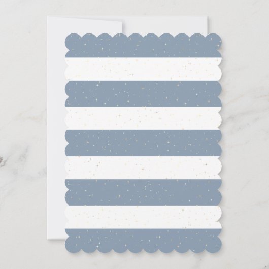 ダスティブルー金ゴールドクロススターバプテストライプのィス 招待状 (裏面)