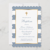 ダスティブルー金ゴールドクロススターバプテストライプのィス 招待状 (正面)