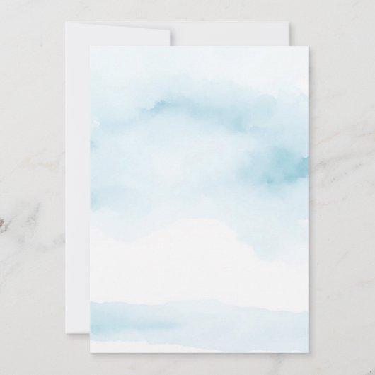 ダスティブルー金ゴールドクロスファースト聖餐式 招待状 (裏面)