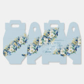 ダスティブルー金ゴールドグリッターフローラリハーサルディナー フェイバーボックス (見開き)