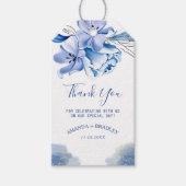 ダスティブルー金ゴールドグリッター素朴お願い ギフトタグ (正面)