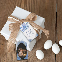 ダスティブルー金ゴールドグリッター素朴お願い ギフトタグ