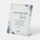 ダスティブルー金ゴールドフローラ結婚のモモモサバー標識 台座サイン (正面)