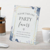 ダスティブルー金ゴールドフローラ結婚披露宴サイン 台座サイン (インサイチュ)