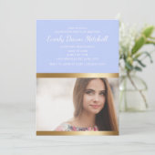 ダスティブルー金ゴールドホワイトストライプ卒業パーティー セーブザデート (スタンド正面)