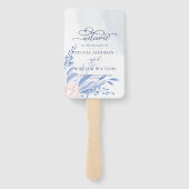 ダスティブルー金ゴールド幾何学的ピンクフローラ結婚ズ ハンドファン (裏面)