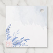 ダスティブルー金ゴールド幾何学的ピンクフローラ結婚ズ フェイバータグ (裏面)