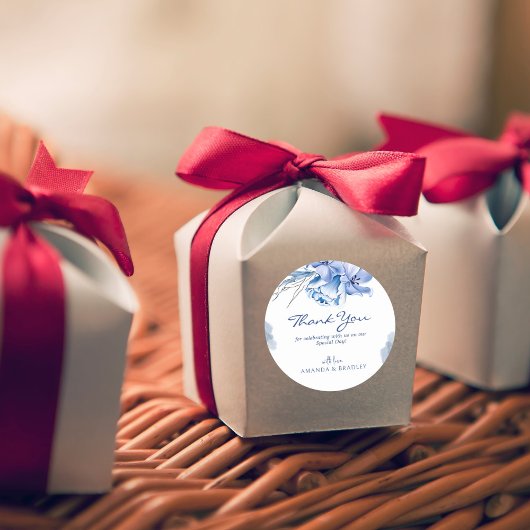 ダスティブルー金ゴールド素朴グリッター結婚サンキュー ラウンドシール