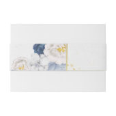 ダスティブルー金ゴールド結婚フローラ 招待状ベリーバンド (裏面例)