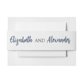 ダスティブルー金ゴールド結婚フローラ 招待状ベリーバンド (正面例)