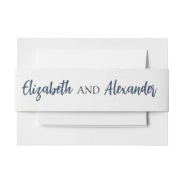 ダスティブルー金ゴールド結婚フローラ 招待状ベリーバンド