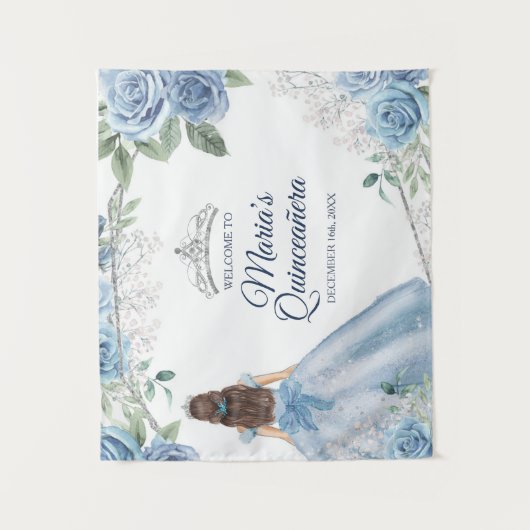 ダスティブルー15アノスキンセアニラクラウンウェルカムサイン タペストリー (正面)