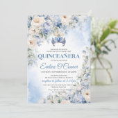 ダスティブルー&アイボリーフラワーズブルークラウンキンセアニラ 招待状 (スタンド正面)