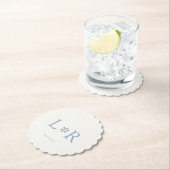 ダスティブルー&アイボリー | シンプルシック・カップル ペーパーコースター (インサイチュ)