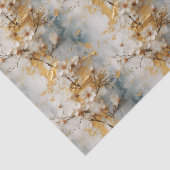 ダスティブルー、アイボリー、金ゴールドフローラティッシュペーパー 薄葉紙 (詳細)