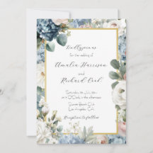 ダスティブルー+アジサイの花嫁装飾の結婚式