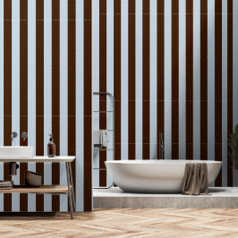 ダスティブルー&エスプレッソブラウンワイド4インチストライプ 壁紙