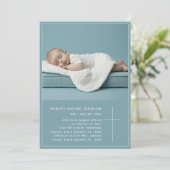 ダスティブルー《キリスト教》洗礼式や命名式フォト男の赤ちゃんバプテスマ 招待状 (スタンド正面)