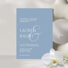 ダスティブルー&クリームスクリプト結婚式招待状 招待状