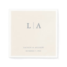 ダスティブルー&クリームベージュモノグラムエレガントな結婚式