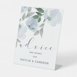 ダスティブルー&グレイ結婚ズ水彩ブライダルアドバイス 台座サイン