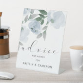 ダスティブルー&グレイ結婚ズ水彩ブライダルアドバイス 台座サイン (インサイチュ)