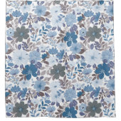 ダスティブルー&グレーウィンタースカイフローラ シャワーカーテン (正面)