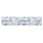 ダスティブルー&グレーウィンタースカイフローラ ショートテーブルランナー (横)