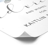 ダスティブルー&グレーウォーター色ブライダルアドバイス標識 ポスター (角)