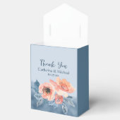 ダスティブルー&コーラルピンクウォーターフローラ結婚ズ フェイバーボックス (オープン)