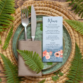 ダスティブルー&コーラルピンクウォーターフローラ結婚ズ メニュー