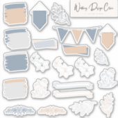 ダスティブルー&コーラルフローラスクラップブック作りジャーナル シール (正面)