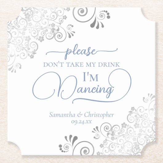 ダスティブルー&シルバーが飲み物を飲結婚まない ペーパーコースター (正面)