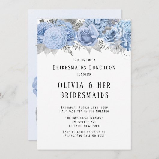 ダスティブルー&シルバーフローラブリデスマイデス昼食会 招待状 (正面/裏面)