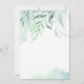 ダスティブルー&セージグリーン水彩シダ結婚ンズ 招待状 (裏面)