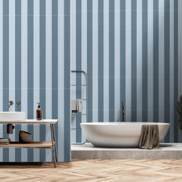 ダスティブルー&ダークダスティグレイ幅4インチストライプ 壁紙