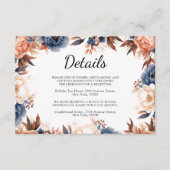 ダスティブルー&テラコッタフローラの水色結婚ズ エンクロージャーカード (正面)