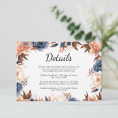 ダスティブルー&テラコッタフローラの水色結婚ズ エンクロージャーカード (スタンド正面)