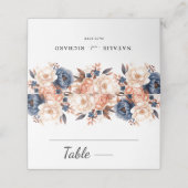 ダスティブルー&テラコッタフローラの水色結婚ズ プレイスカード (外部開封)