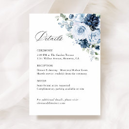 ダスティブルー+ネイビーの結婚式ディテール - 式 エンクロージャーカード