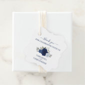 ダスティブルー&ネイビーバラエレガントな結婚式ありがとう フェイバータグ (インサイチュ)