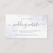 ダスティブルー&ネイビーフローラエレガントな結婚式のウェブサイト エンクロージャーカード (正面)