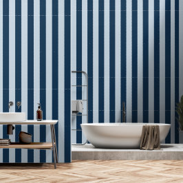 ダスティブルー&ネイビーブルーワイド4インチストライプ 壁紙