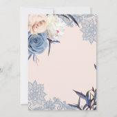 ダスティブルー&ピーチフローラレースブライダルシャワー 招待状 (裏面)