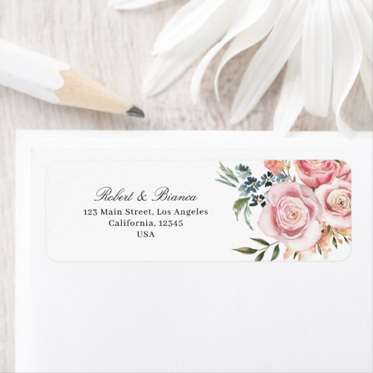 ダスティブルー&ピーチフローラ結婚ズ ラベル (インサイチュ)