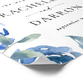 ダスティブルー&ブルーフローラウェルカムサイン ポスター (角)