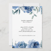 ダスティブルー&ブルーフローラブライダルシャワー 招待状 (裏面)