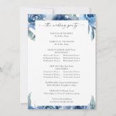 ダスティブルー&ブルーフローラ結婚式プログラム 招待状 (裏面)