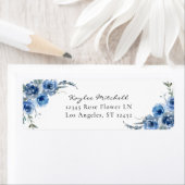 ダスティブルー&ブルーフローラ4差出人住所ラベル ラベル (インサイチュ)